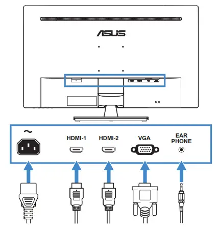 ASUS VA329HE LCD Monitor - cables