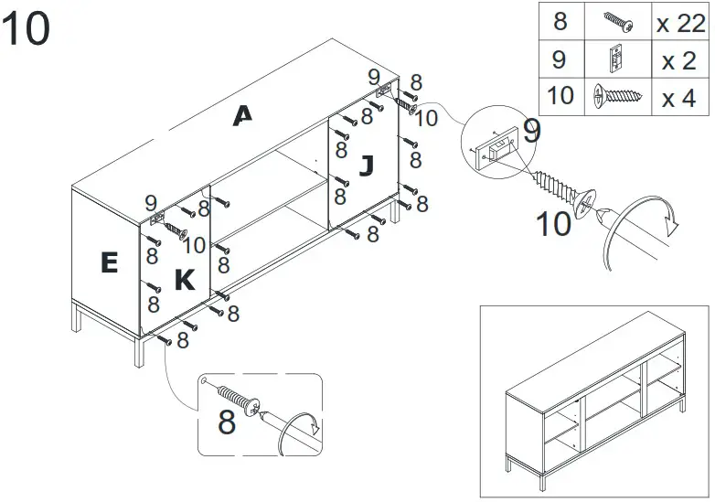 Southern ENTERPRISES HD054384 58 in Smart Electric Fireplace - Assembly 18