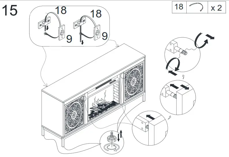 Southern ENTERPRISES HD054384 58 in Smart Electric Fireplace - Assembly 23