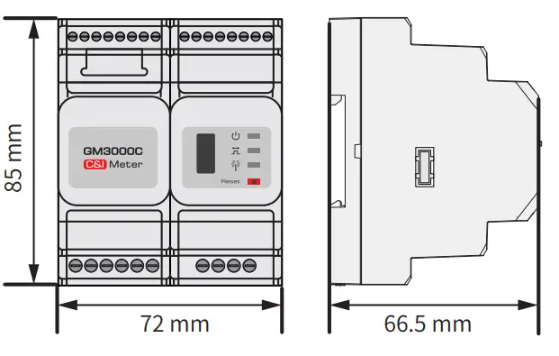 GOODWE GM3000C Electric Meter - Dimensions