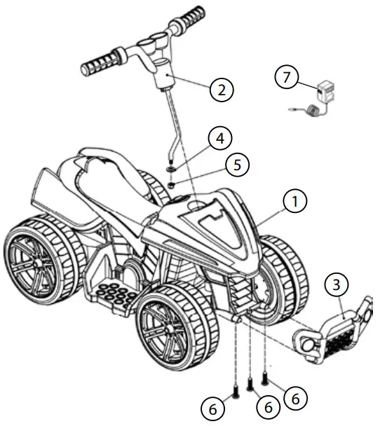 HUFFY H-ERO-Quad Battery Ride On - Parts Assembly