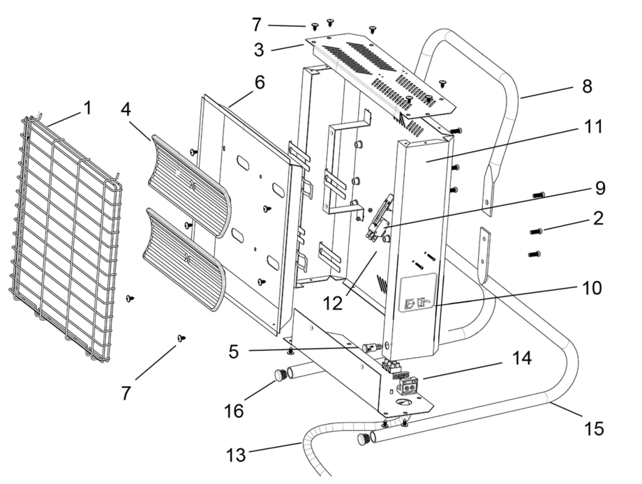Clarke Devil 350C Ceramic Heater - PARTS DIAGRAM