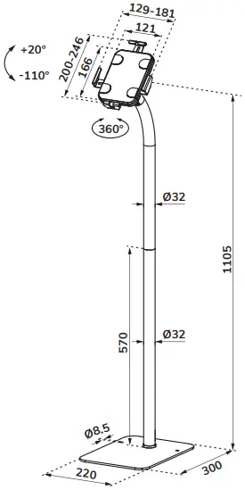 Neomounts FL15-625WH1 Tablet Stand-fig2
