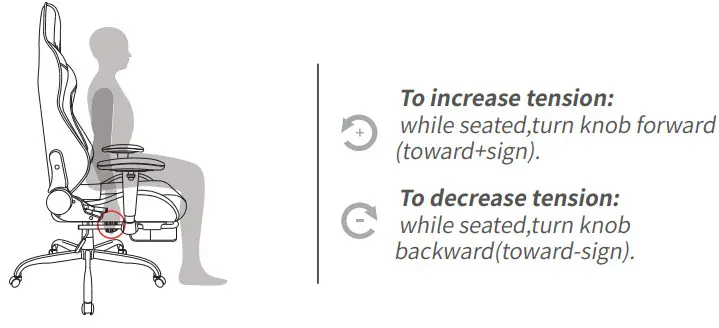 KCREAM 8522 Gaming Chair - Tilt Tension