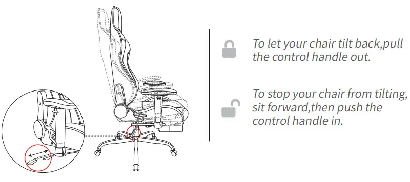 KCREAM 8522 Gaming Chair - lockout