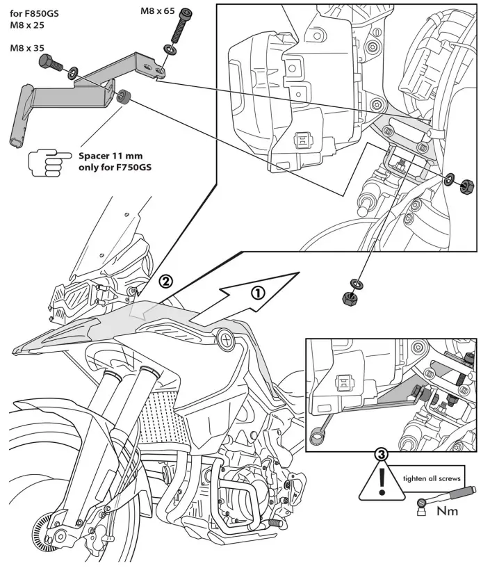 TOURATECH F850GS Upper Crash Bars - fig