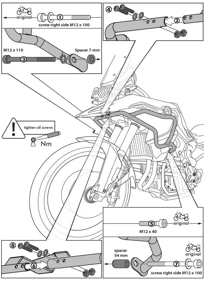 TOURATECH F850GS Upper Crash Bars - fig1