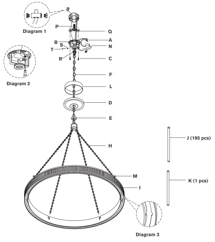 VISUAL COMFORT S5172 Menil Large Chandelier-