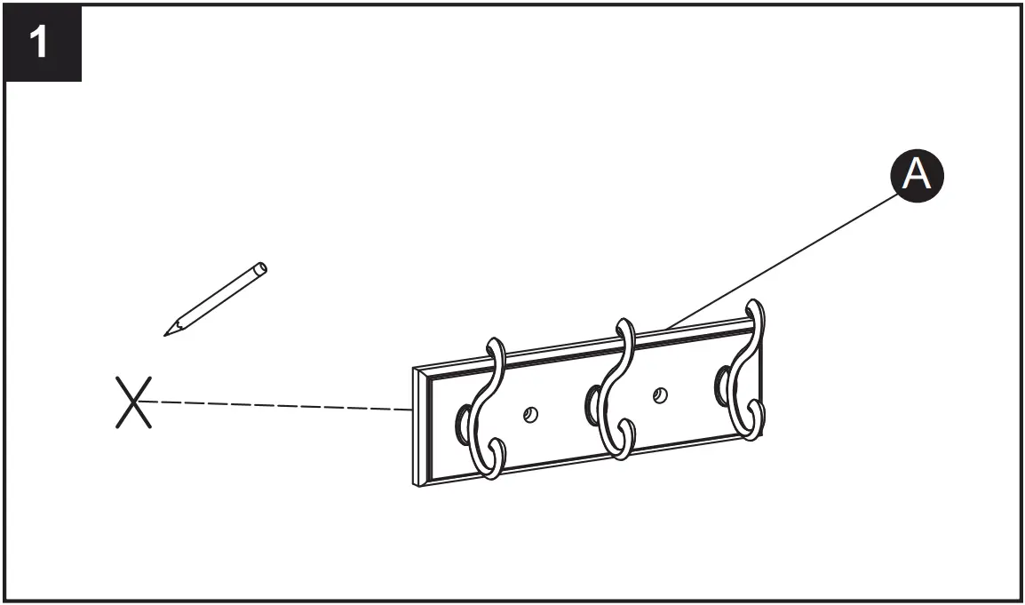 allen plus roth 46142TNXLG 46142PHXLG 10 Inch 3 Hook Rail - INSTALLATION OVERVIEW 1