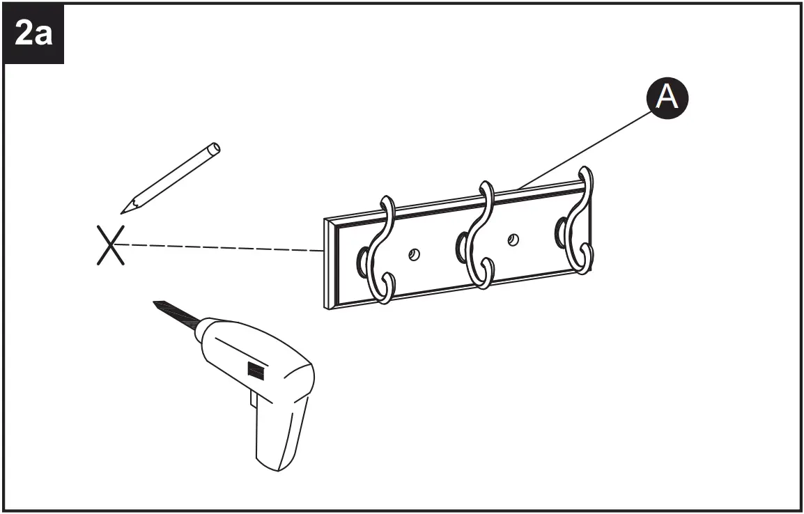 allen plus roth 46142TNXLG 46142PHXLG 10 Inch 3 Hook Rail - INSTALLATION OVERVIEW 2