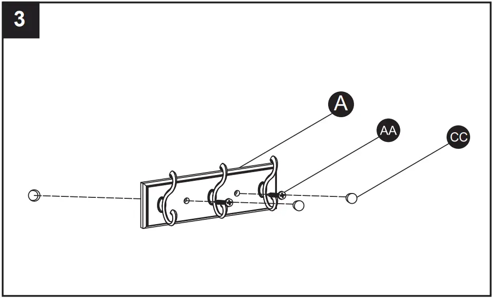allen plus roth 46142TNXLG 46142PHXLG 10 Inch 3 Hook Rail - INSTALLATION OVERVIEW 5