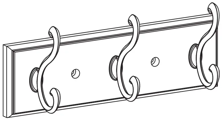 allen plus roth 46142TNXLG 46142PHXLG 10 Inch 3 Hook Rail