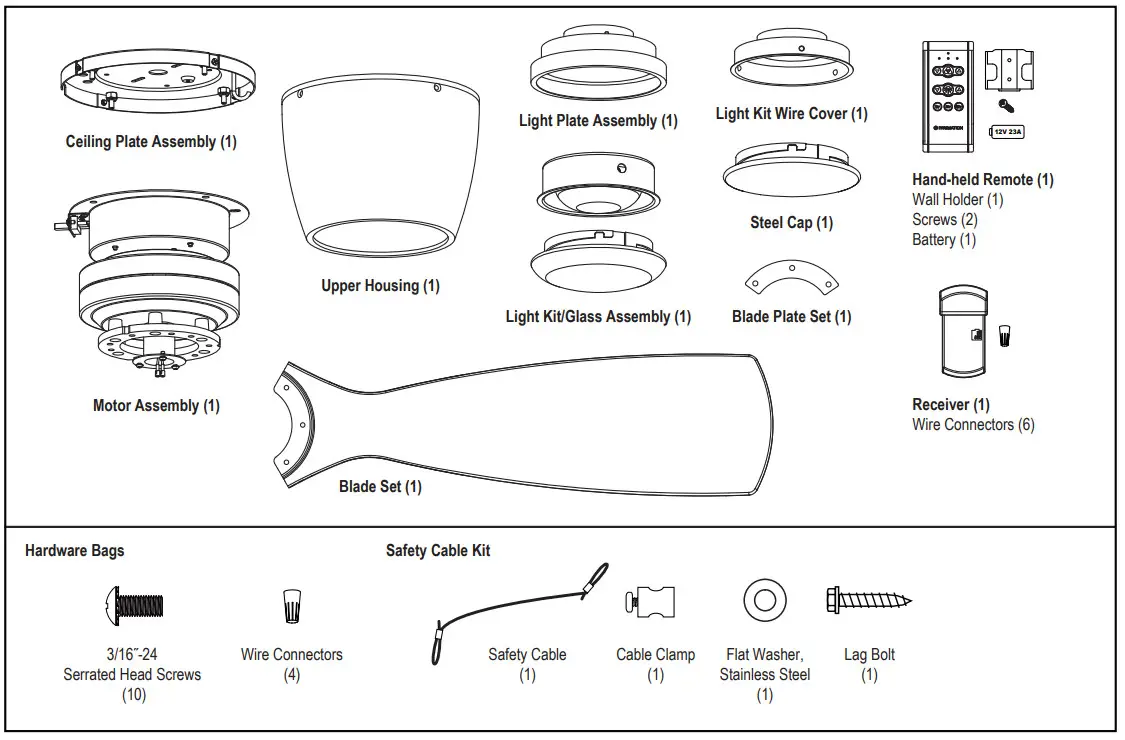 FANIMATION FPS7681MW Klinch 44 Ceiling Fan - fig