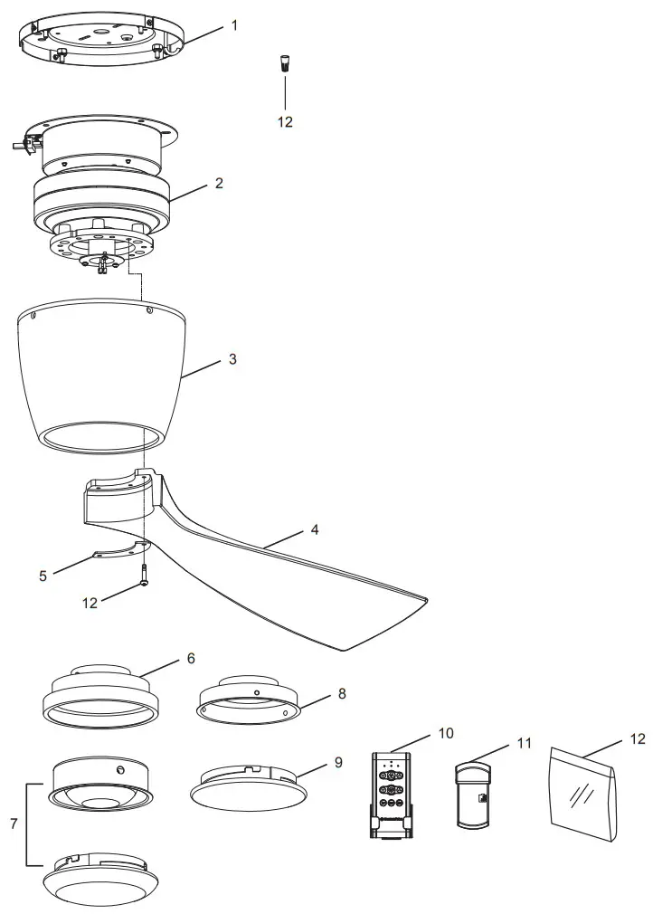 FANIMATION FPS7681MW Klinch 44 Ceiling Fan - steel cap1