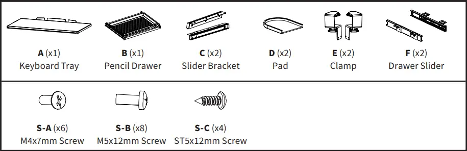 VIVO-MOUNT-KB05-4DW-Clamp-on-Keyboard-Tray-with-Pencil-FIG-3