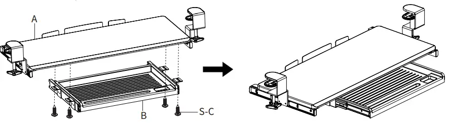 VIVO-MOUNT-KB05-4DW-Clamp-on-Keyboard-Tray-with-Pencil-FIG-9