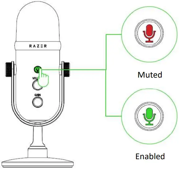 RAZER Seiren V2 Pro Professional Grade USB Microphone - MUTING THE MICROPHONE