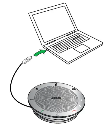 Jabra Speak 510 Portable USB and Bluetooth Speakers - Charging