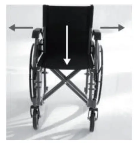 GIMA 46 CM Classic Aluminium Wheelchair - Frame opening