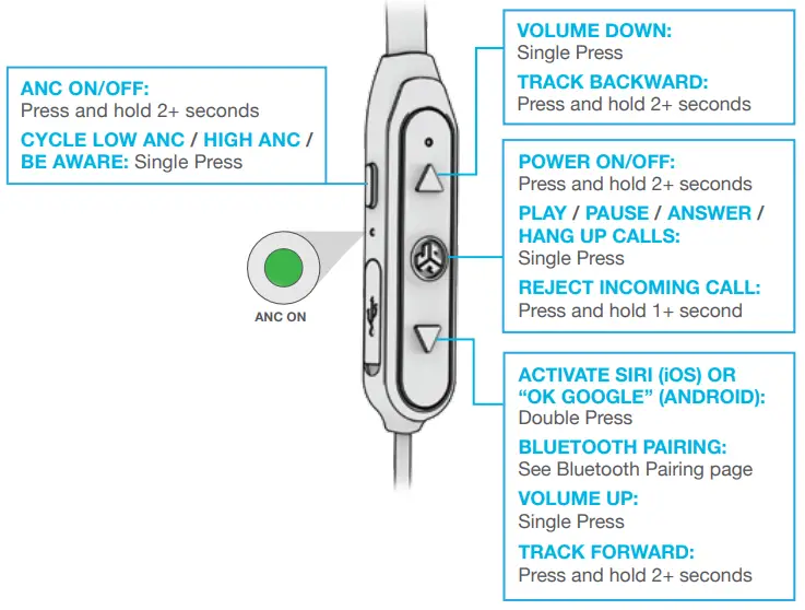 JLAB EBEPICANCRBLK123 Epic ANC Wireless Active Noise Cancelling Earbuds - Fig 6