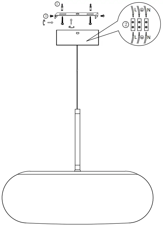 V-TAC VT-7502 LED Designer Pendant Light - DIAGRAM