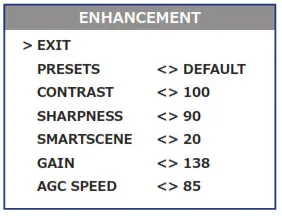 FLIRBREACH Multifunctional Thermal Imaging Monocular - ENHANCEMENT MENU