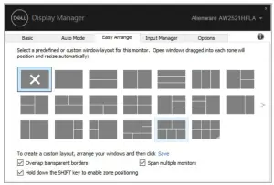 DELL Alienware AW2521HFLA Display Manager -Easy Arrange2