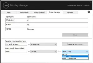 DELL Alienware AW2521HFLA Display Manager -Easy Arrange5