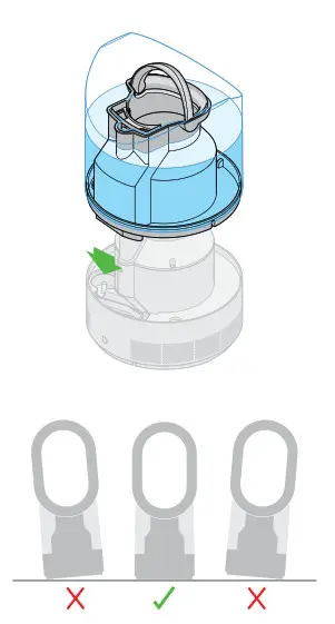 Place the tank on top of the base