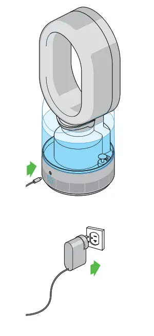 Plug into the socket and base