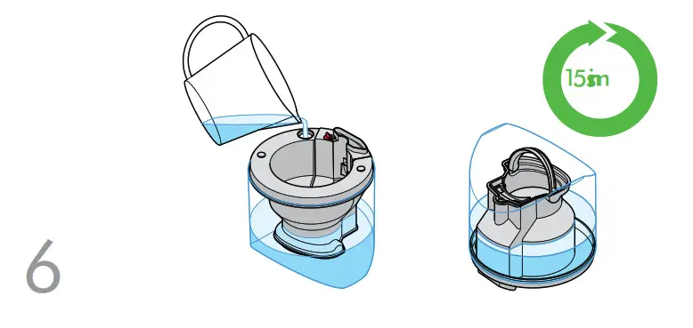 Pour in the recommended citric acid solution