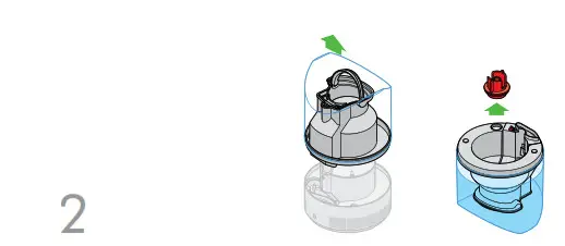 Remove the cap and fill tank (no other part)