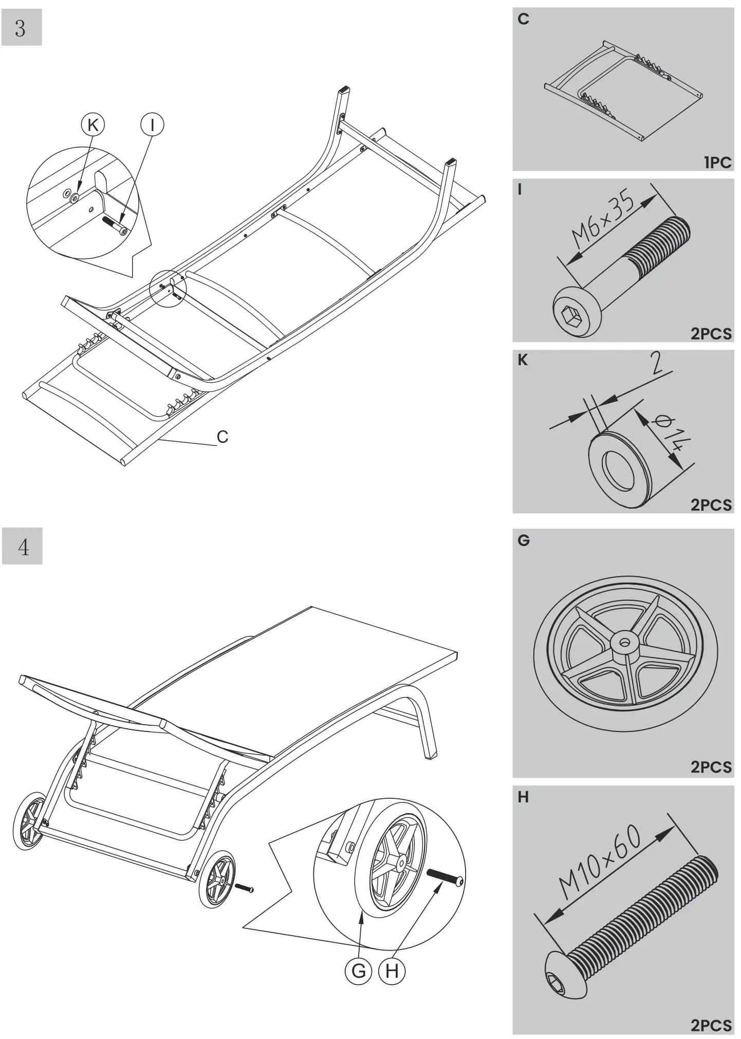 lowes 44868132 Lounge Chair - ASSEMBLY 2