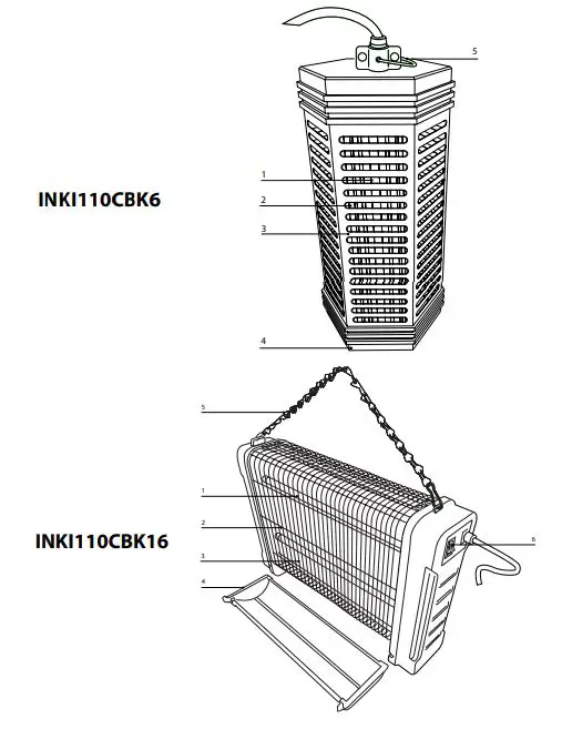 nedis INKI110CBK4 UV Mosquito Stop Light Trap Insect Killer Instructions