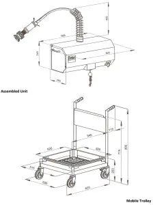 imc GJ629 6 Series Pot Boy Power Brush - LAYOUT DIMENSIONS