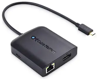 Cable Matters 201048-BLK-E USB-C Multiport Adapter with 8K DisplayPort and PD