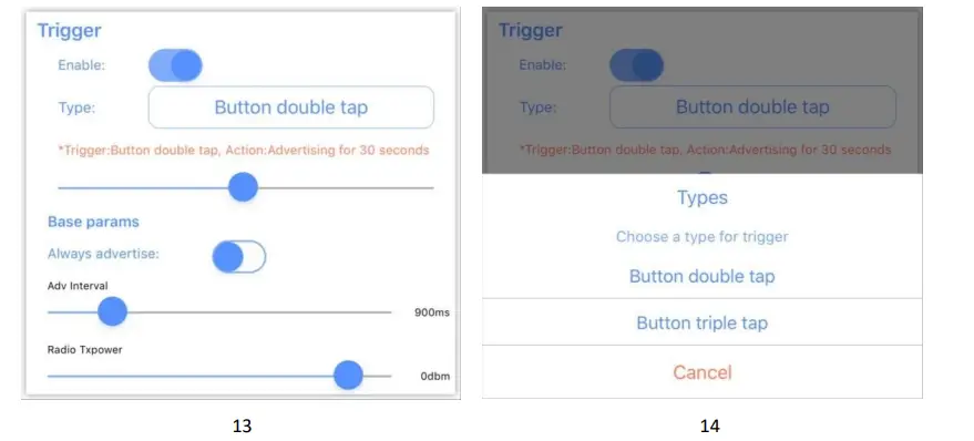 MINEW Mini Beacon Plus - Trigger Settings