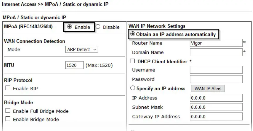 DrayTek Vigor 160 Series Fast Modem 20