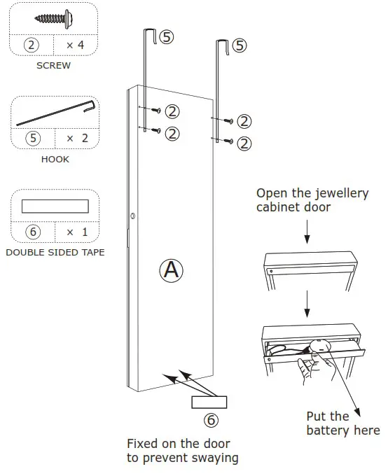 COSTWAY JV10086 Jewelry Cabinet - Hang over the door