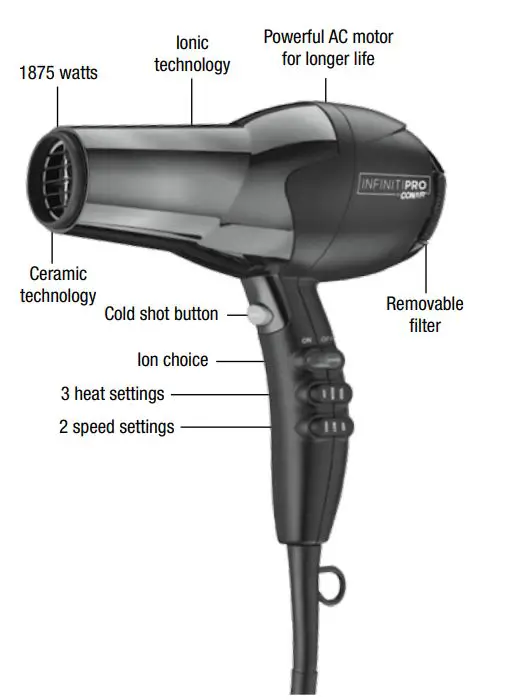INFINITI PRO 1875 Watt ION CHOICE STYLER fig 5