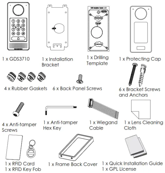 GRANDSTREAM GDS3710V2 Hemispheric HD IP Video Door System - fig