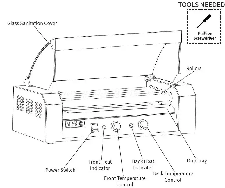 VIVO-HOTDG-V205-Five-Roller-Electric-Hot-Dog-Machine-with-Sanitation-Hood-fig5