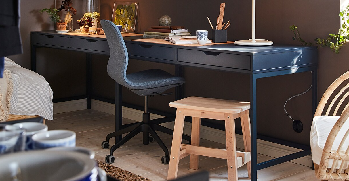 Ikea 293.030.73 Örfjäll Swivel Chair Black Vissle Blue Instructions