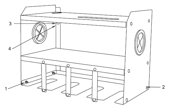 Montezuma MPSO-4B 4-BAY POWER TOOL ORGANIZER FIG 2