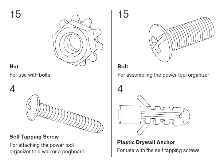 Montezuma MPSO-4B 4-BAY POWER TOOL ORGANIZER FIG 3