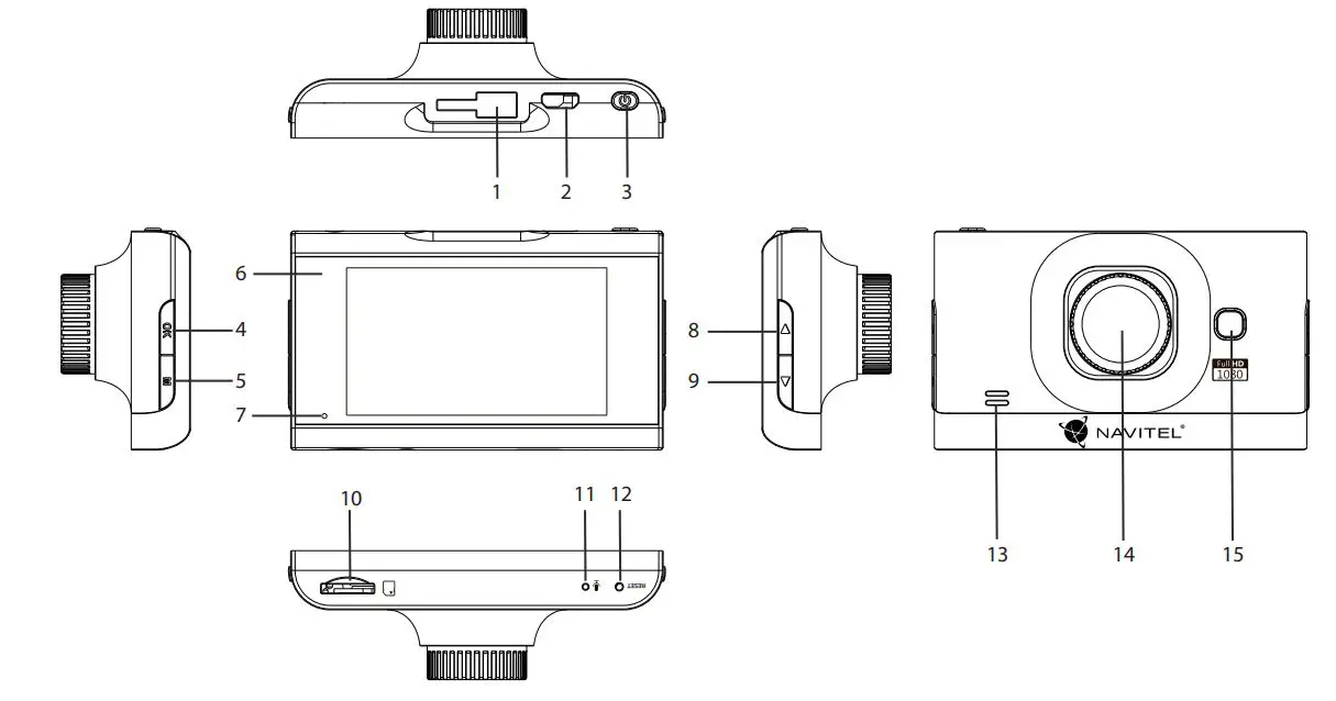 diagramNAVITEL MSR500 Portable Video Recorder User Manual - Device layout