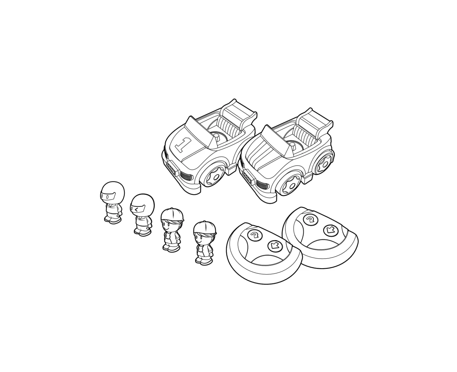 Amazon Basics B09tl43bmj Cartoon Race Car Toys User Manual