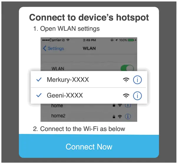 geeni Smart Wi-Fi Plug - Connectr to device's hotspot