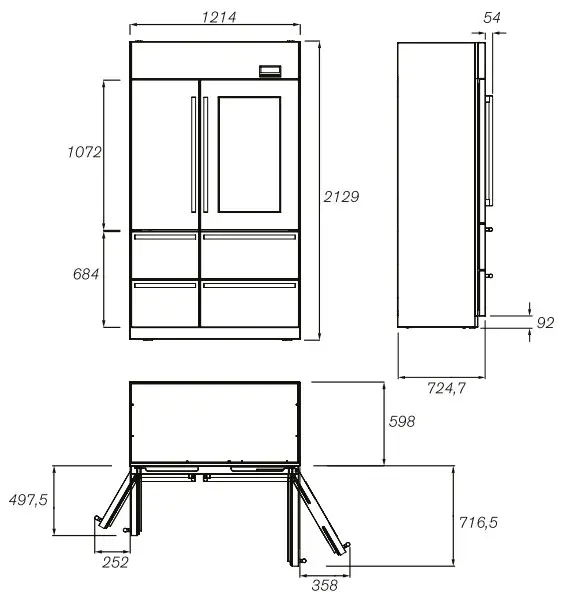 caple CAFF60 Six Compartment Professional Fridge Freezer - figure 12