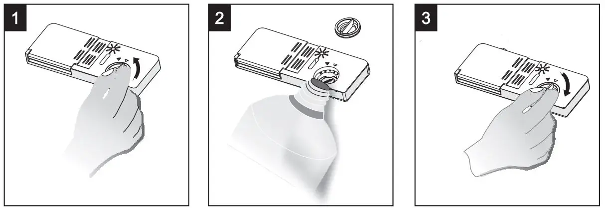 FIG 12 How to fill the Rinse Aid Dispenser
